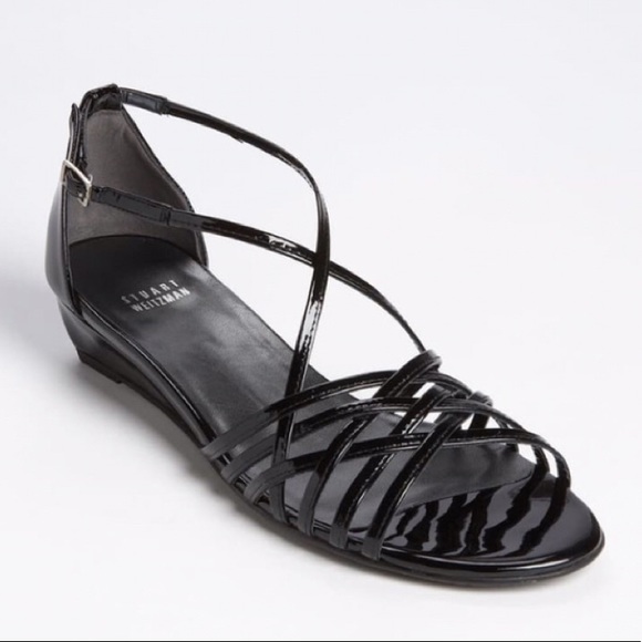 Stuart Weitzman Shoes - Stuart Weitzman Black Elegant Flat Sandals